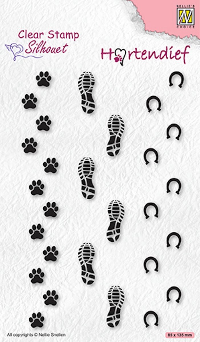 SIL095 - Clearstamp Nellie Snellen dieren condeolance - Footprints - Kai4yoe - pootafdrukken - pootje - hond - hoef - hoefijzer